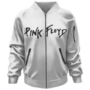 Rock Band Pink Floyd Typography Art White Bomber Jacket