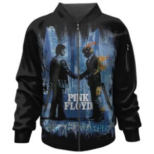 Wish You Were Here Pink Floyd Man Shaking Hands Art Bomber Jacket