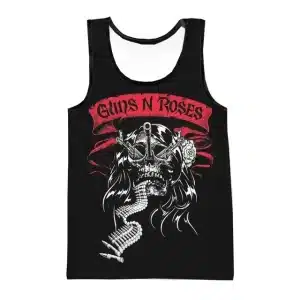 Badass Guns N' Roses Skull Bullet Ammo Chain Unisex Tank Top