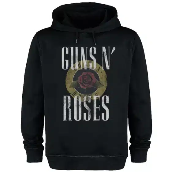 Classic Black Guns N' Roses Vintage Rose Logo Unisex Hoodie