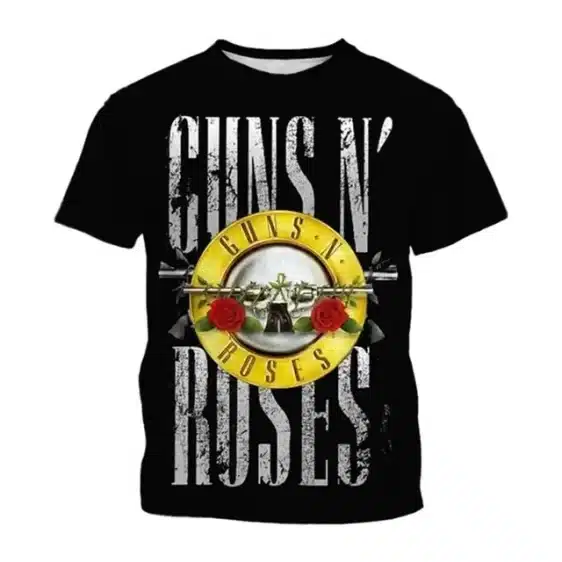 Classic Guns N' Roses Logo Distressed Black Unisex T-Shirt