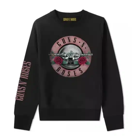 Classic Guns N' Roses Old Pink Logo Black Unisex Sweatshirt