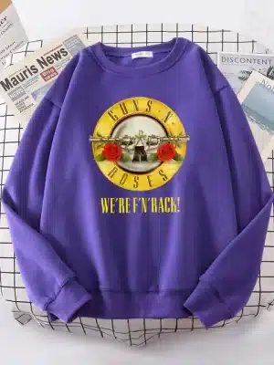 Classic Guns N’ Roses We’re F’N Back! Logo Purple Unisex Sweatshirt