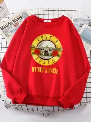 Classic Guns N’ Roses We’re F’N Back! Logo Red Unisex Sweatshirt