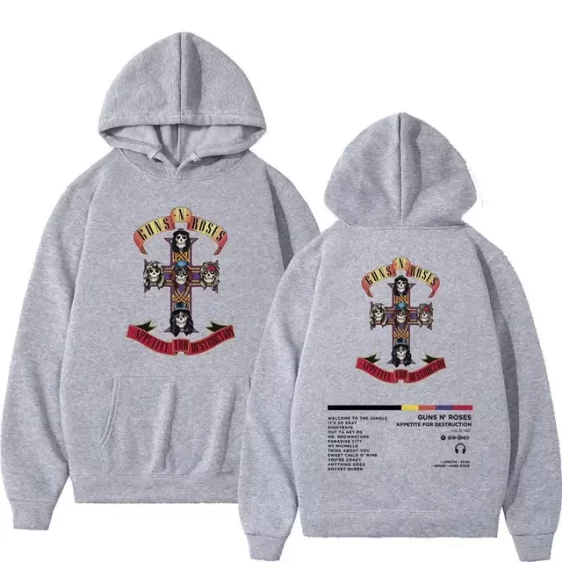 Gray Guns N' Roses Appetite for Destruction Unisex Hoodie