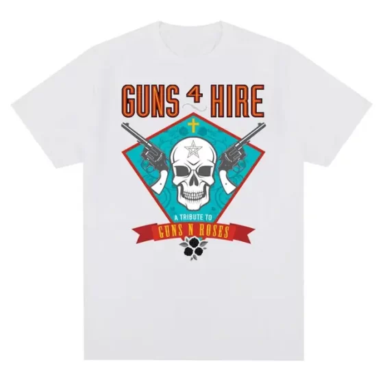 Guns 4 Hire Tribute to Guns N' Roses Skull Pistols Icon Unisex T-Shirt