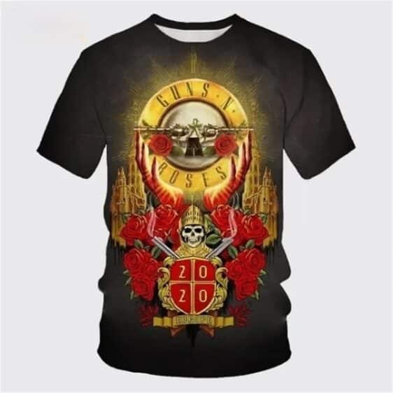 Guns N' Roses 2020 Europe Tour Skull Armor Floral Unisex T-Shirt