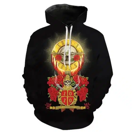 Guns N' Roses 2020 Tour Flaming Logo Black Unisex Hoodie