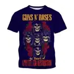 Guns N' Roses 30th Anniversary Navy Skull Art Unisex T-Shirt