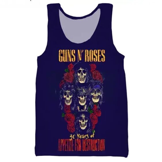 Guns N' Roses 30th Anniversary Skull Tribute Unisex Tank Top