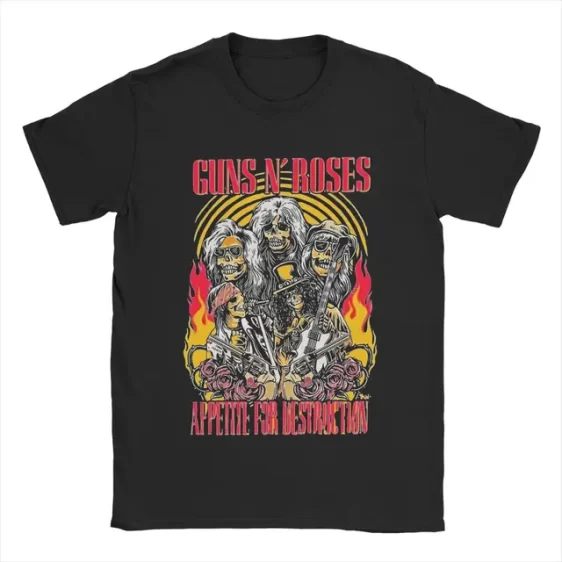 Guns N' Roses Appetite for Destruction Flame Skeleton T-Shirt