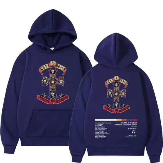 Guns N' Roses Appetite for Destruction Navy Blue Unisex Hoodie