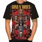 Guns N' Roses Appetite for Destruction Skull Roses Men's T-Shirt