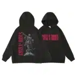 Guns N' Roses Barcelona Tour Skeleton Statue Black Unisex Hoodie