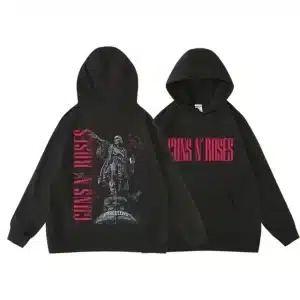 Guns N' Roses Barcelona Tour Skeleton Statue Black Unisex Hoodie