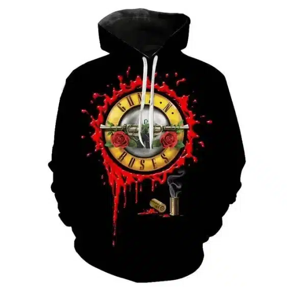 Guns N' Roses Blood Splatter Bullet Emblem Unisex Hoodie