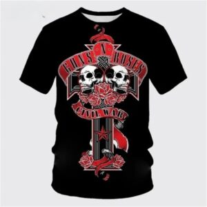 Guns N' Roses Civil War Cross & Skulls Graphic Uninsex T-Shirt