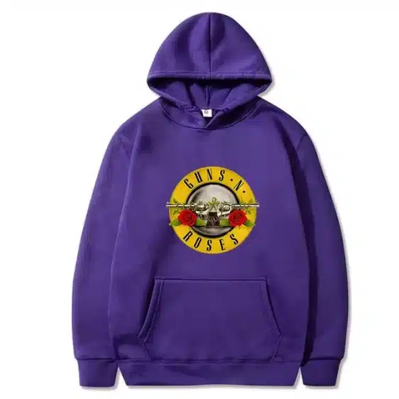 Guns N' Roses Classic Flower Pistol Logo Purple Unisex Hoodie