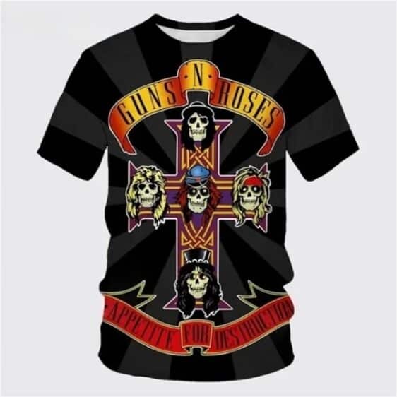 Guns N' Roses Cross Skulls Appetite for Destruction Unisex T-Shirt