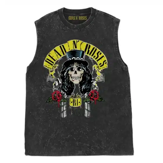 Guns N' Roses Dead Man Skull Top Hat Vintage Unisex Tank Top