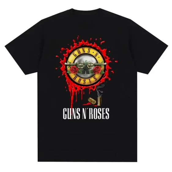 Guns N' Roses Dripping Blood Logo Bullet Gunshot Unisex T-Shirt