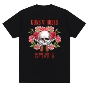 Guns N' Roses Greatest Hits Live 1989-99 Skull Rose Unisex T-Shirt