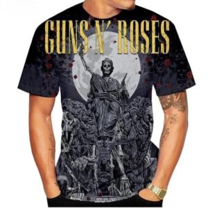 Guns N' Roses Grim Reaper Moonlight Skeleton Men's T-Shirt