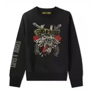 Guns N' Roses Grunge Skull Graphic Black Unisex Sweatshirt