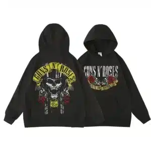 Guns N' Roses Grunge Skull Top Hat 85 Tour Logo Unisex Hoodie