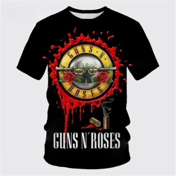 Guns N' Roses Iconic Bloody Splatter Logo Graphic Black Unisex T-Shirt