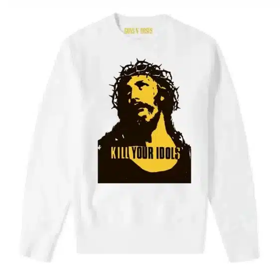 Guns N' Roses Kill Your Idols Jesus Graphic White Unisex Sweatshirt