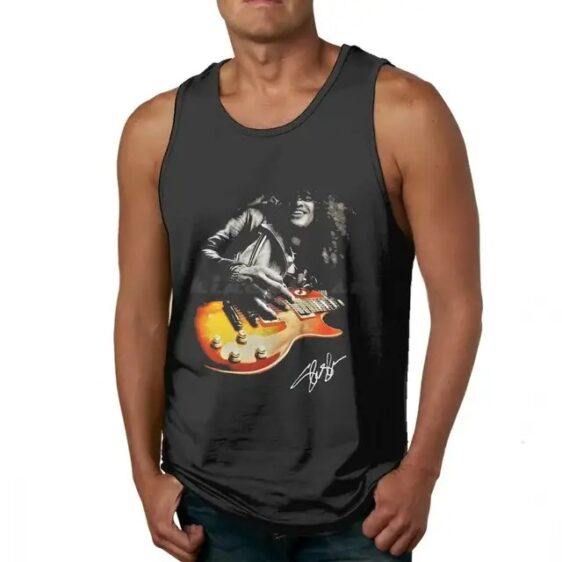 Guns N' Roses Member Slash Guitar Signature Black Men's Tank Top