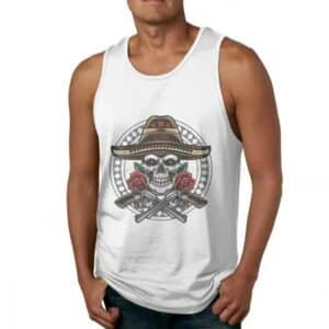 Guns N' Roses Mexican Sombrero Skull White Men's Tank Top