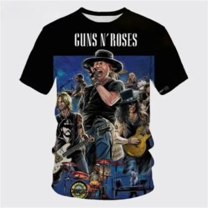 Guns N' Roses Playing Live Concert Cartoon Art Unisex T-Shirt