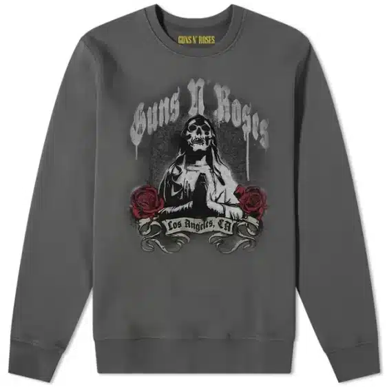 Guns N' Roses Praying Skeleton Nun Gray Unisex Sweatshirt