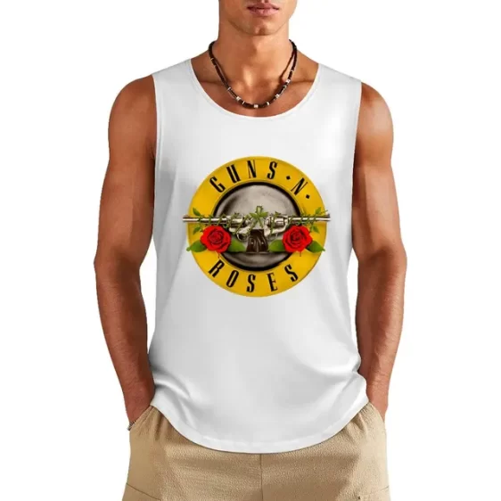 Guns N' Roses Rock Band Iconic Logo White Men's Tank Top