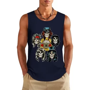 Guns N' Roses Skull Band Icons Navy Blue Men's Tank Top