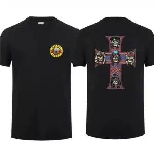 Guns N' Roses Skull Cross Minimalist Logo Black Unisex T-Shirt