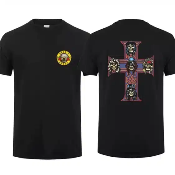 Guns N' Roses Skull Cross Minimalist Logo Black Unisex T-Shirt