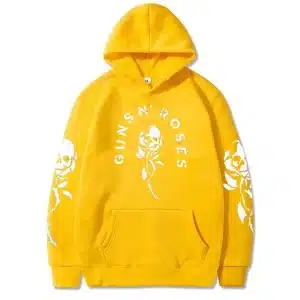 Guns N' Roses Skull Rose Flower Vibrant Yellow Unisex Hoodie