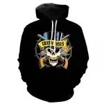 Guns N' Roses Skull Top Hat Cartoon Design Unisex Hoodie