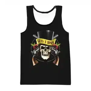 Guns N' Roses Skull Top Hat Punk Logo Black Unisex Tank Top