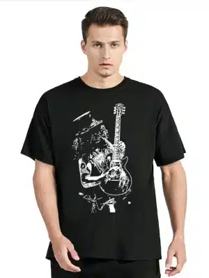 Guns N' Roses Slash Guitarist Silhouette Rock Men's T-Shirt