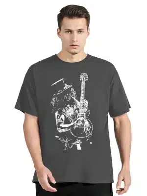 Guns N' Roses Slash Guitarist Silhouette Rock Men's T-Shirt