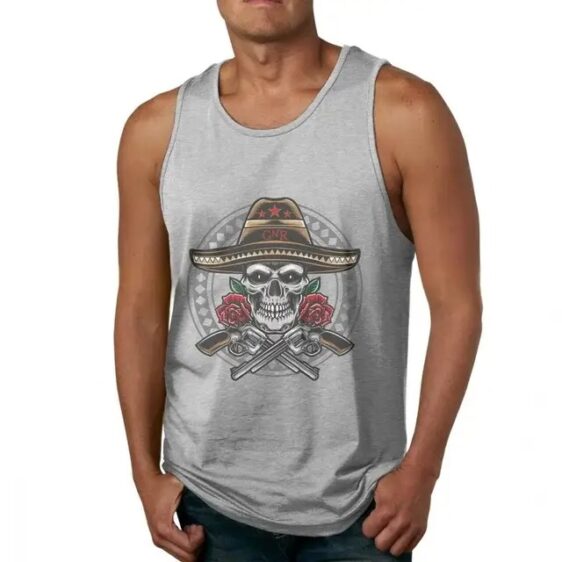 Guns N' Roses Sombrero Skull Logo Gray Men's Tank Top