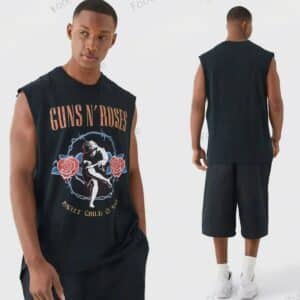 Guns N' Roses Sweet Child O' Mine Floral Statue Black Men's Tank Top