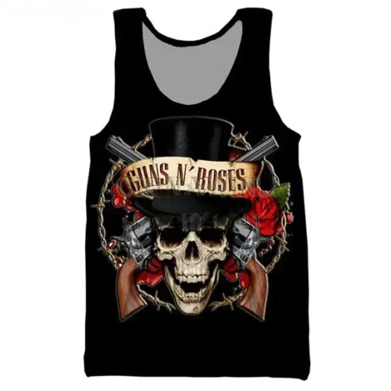 Guns N' Roses Top Hat Skull & Pistols Unisex Tank Top