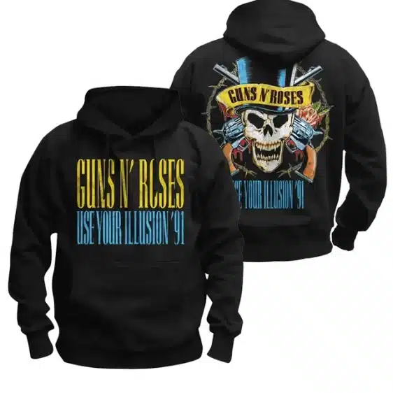 Guns N' Roses Use Your Illusion '91 Skull Tour Black Unisex Hoodie