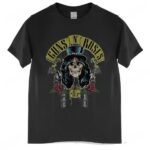 Guns N' Roses Vintage Skull Top Hat Black Graphic Unisex T-Shirt