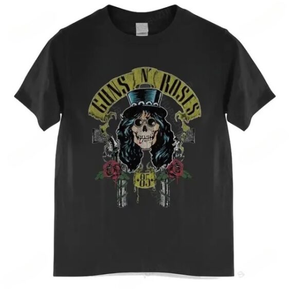 Guns N' Roses Vintage Skull Top Hat Black Graphic Unisex T-Shirt